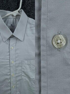 Givenchy Monsieur Blue Logo 100 Men Shirt Button Up Solid Long Sleeve Pocket